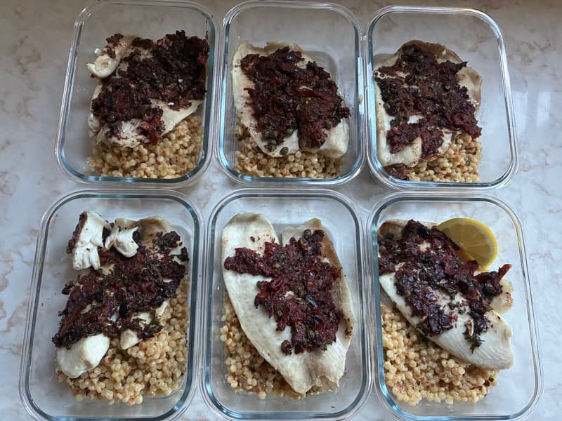 Mediterranean Fish & Toasted Pearl Couscous