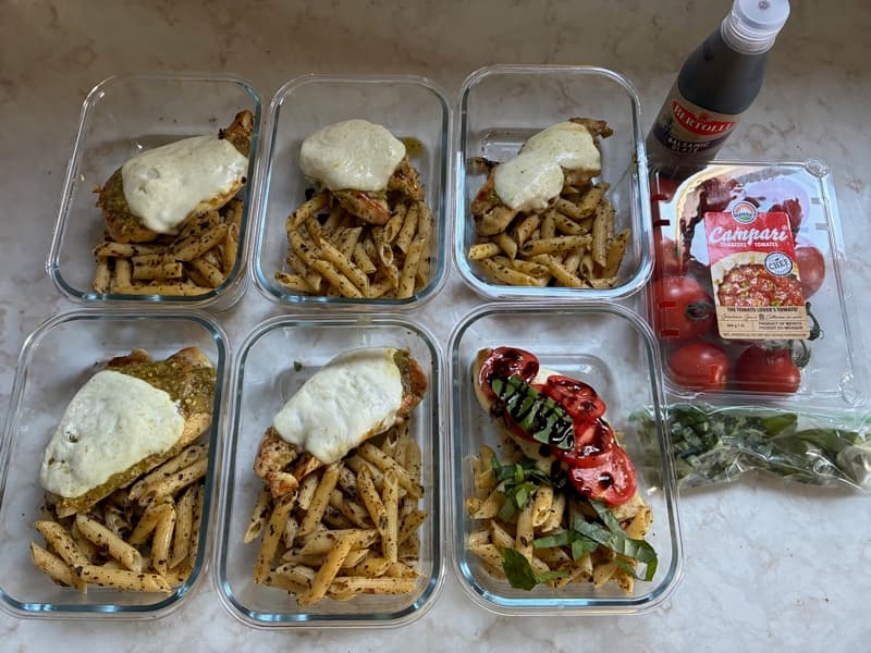 Pesto Caprese Chicken & Spiced Penne